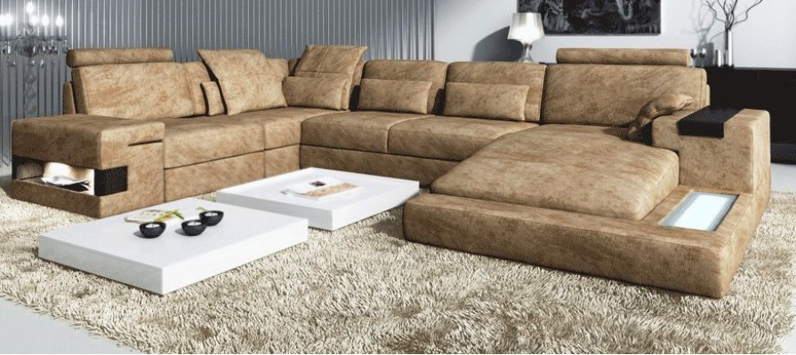 Sofá en forma de U Sofá tapizado Sofá Sofás Sofás Esquinas Muebles de diseño Nuevo.