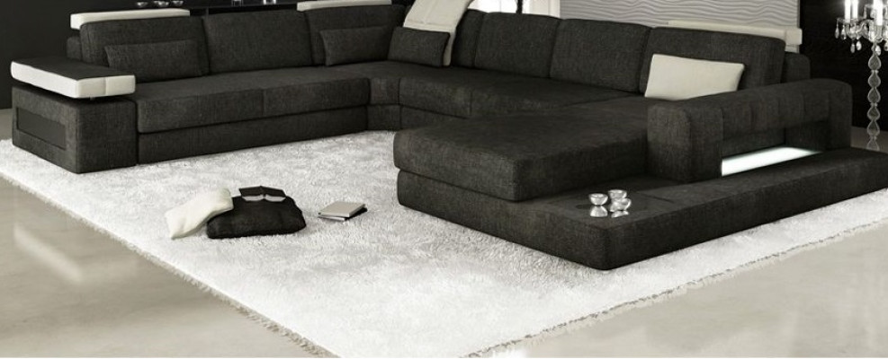 Muebles de salón Sofá esquinero Tela/Cuero Tapizado Esquina Sofá Forma de U Nuevo