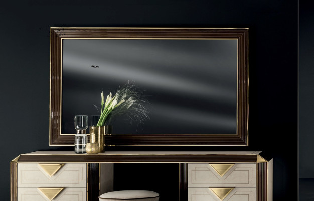 Diseño Espejo Espejo de Pared Moderno 110x190 Muebles Marco de Madera arredoclassic Nuevo