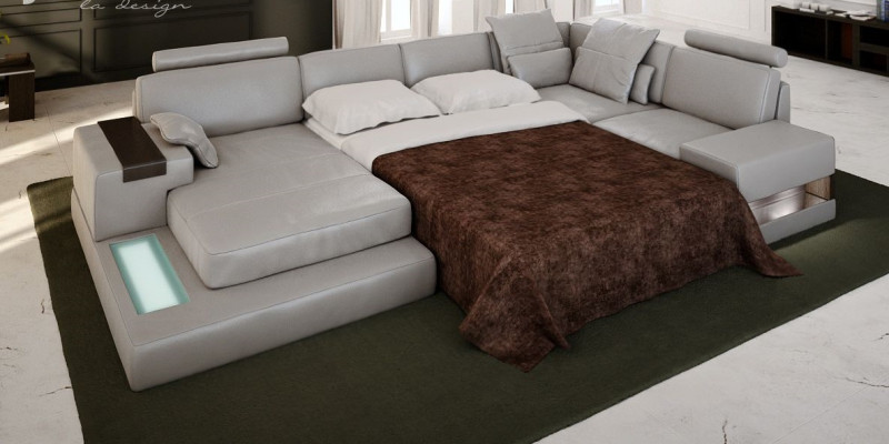 Sofá cama Sofá Diseño Tapizado Textil Esquina Sofá de esquina Tela Forma de U