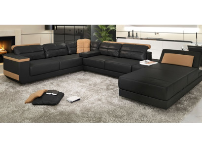 Sofás modernos Conjunto de sala de estar Esquina Sofá Tela Forma de U Diseño Asiento Textil Esquina