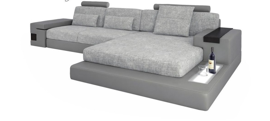 Sofá esquinero de diseño de cuero en forma de L estilo moderno Muebles tapizados para sala de estar Nuevo