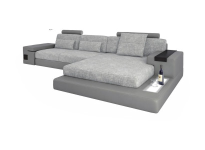 Sofá esquinero de diseño de cuero en forma de L estilo moderno Muebles tapizados para sala de estar Nuevo