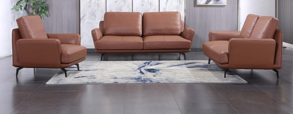 Sofás tapizados de sala de estar Conjunto de sofás de cuero 3+2+1 plazas Sofá moderno sofá