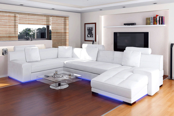 Sofá de cuero con USB, conjunto de sala de estar, sofá de esquina, conjunto de sofás de esquina, diseño de sofá moderno A1111.