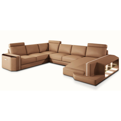 Elegante sofá acolchado en forma de U. Diseño moderno para espacios elegantes.