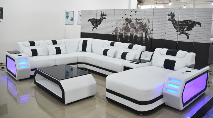 Sofá esquinero tapizado Conjuntos de asientos Sofá en esquina Sofá Sofás Paisajes urbanos + Mesa de centro