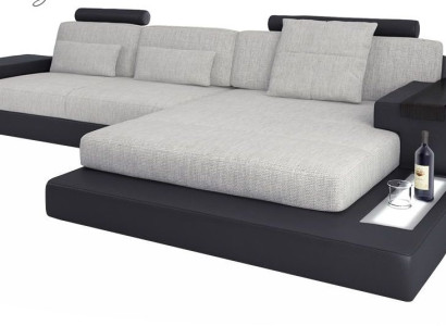 Tela sofá en forma de L salón sofá de esquina diseño moderno textil sofá grande moderno