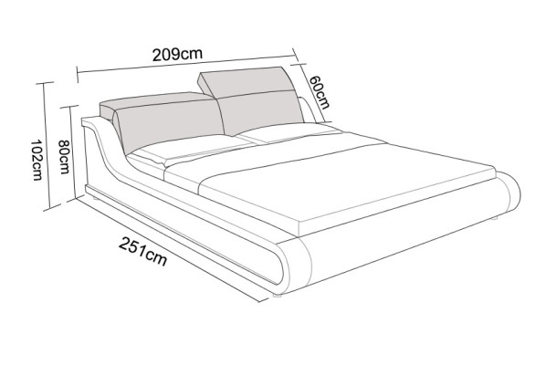 Cama de agua doble de hotel con USB, cama de cuero completa con cabecero acolchado, cama de agua.
