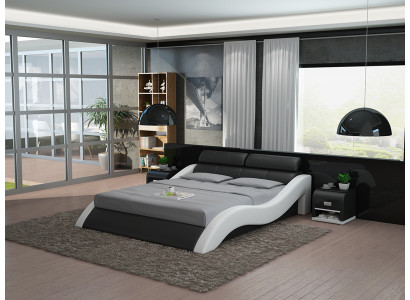 Cama de agua doble de hotel con USB, cama de cuero completa de agua con USB.