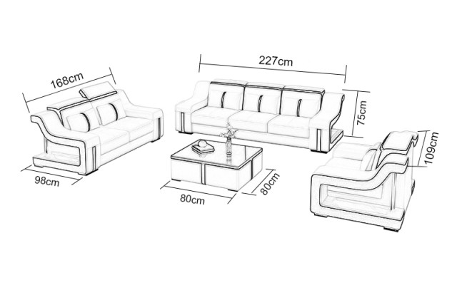 Conjunto de sofás de cuero para sala de estar, conjunto de sofás, sofás, conjunto de sofás 3+2+1 con USB.