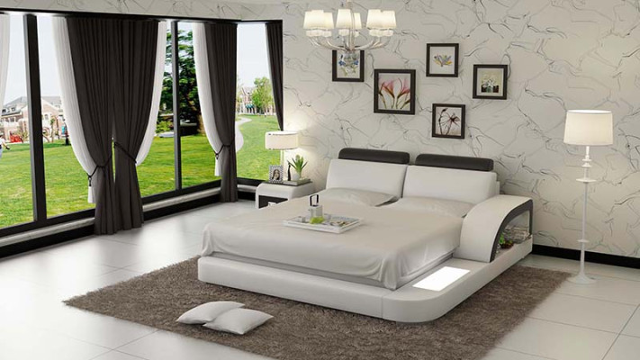 Cama de agua Hotel Cama doble Camas completas Cama de cuero Tapizada Agua LB8808