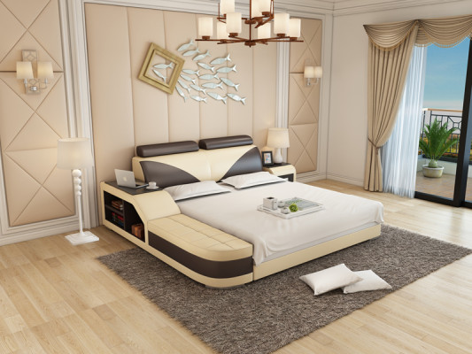 Cama de agua hotel doble cama camas completa cama de cuero cama tapizada agua LB8817.