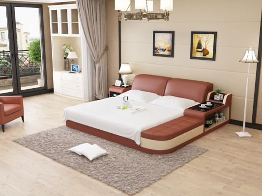 Wasserbett Hotel cama doble camas completo cama de cuero cama tapizada agua LB8820