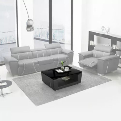 Sofá de esquina de cuero para salón con sofá cama sofá rinconero de tejido Swift con iluminación LED.