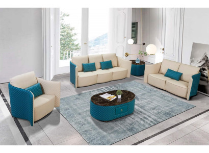 Sofá de cuero Sofá Couch Designer Conjunto de tapicería 2 piezas Conjuntos de asientos Sofás