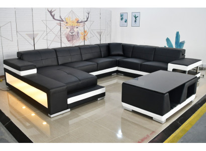 Sofá de esquina de lujo para la sala de estar Sofá relleno de esquina Sofás Sofá de piel Sofá de cuero conjunto