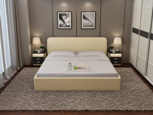 Cama de agua hotel cama doble camas completas cama de cuero, cama de agua tapizada LB8836