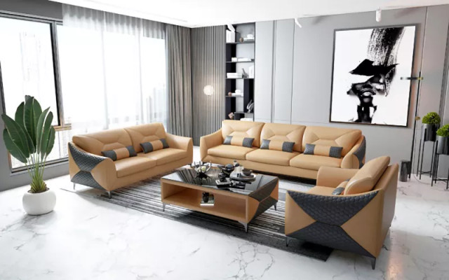 Sofá conjunto de 3 piezas Set Diseño Sofá Sofá de lujo Nuevo diseño Acolchado