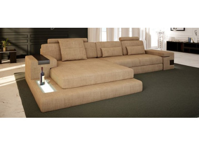 Diseño Sofá Moderno Tela Marrón Sofá esquinero Forma de L Sofá Chaise longue Esquina Nuevo
