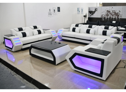 conjunto de sofás blanco juego de sofás de 3-2-1 plazas sofás de salón rinconera de tapizado.