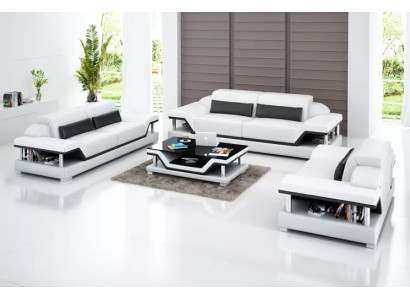 Conjunto de sofás de salón 2 plazas, juego de sofás, mesa de centro, sofá de cuero, sofá moderno, sofá