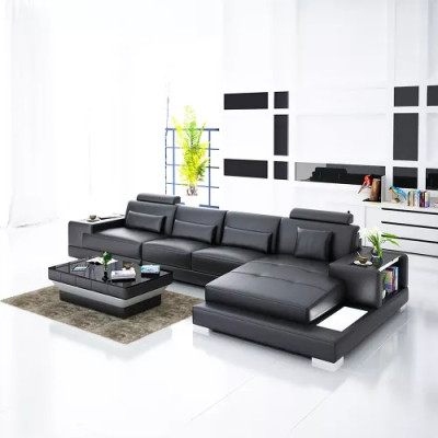 Sofá esquinero acolchado Colección de salón Sofá de diseñador Sofá esquinero en forma de L Sofá de cuero