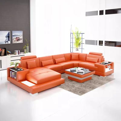 Sofá de esquina conjunto de sala de estar sofá de esquina mesa de centro sofá en forma de L sofá de cuero sofá tapizado