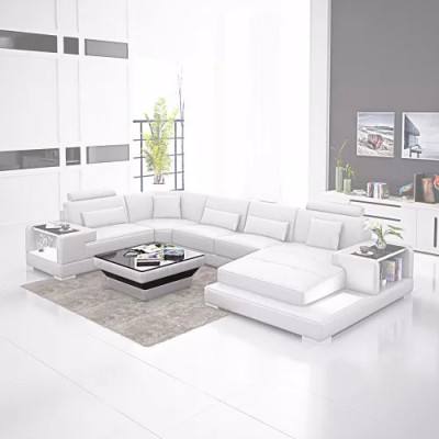 Sofá de esquina conjunto de sala de estar sofá de esquina mesa de centro sofá en forma de L sofá de cuero sofá tapizado