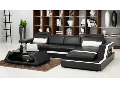 Sofá esquinero tapizado sofá de cuero sofá de esquina en forma de L sofá moderno salón de sofá