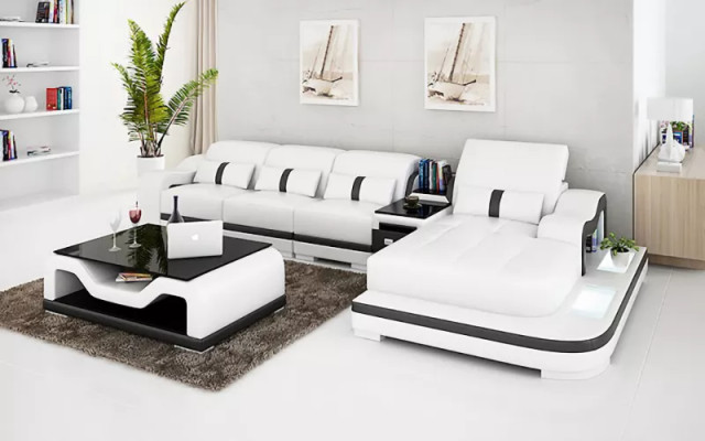 Sofá esquinero sofá de esquina salón sofá de cuero sofá de diseñador en forma de L