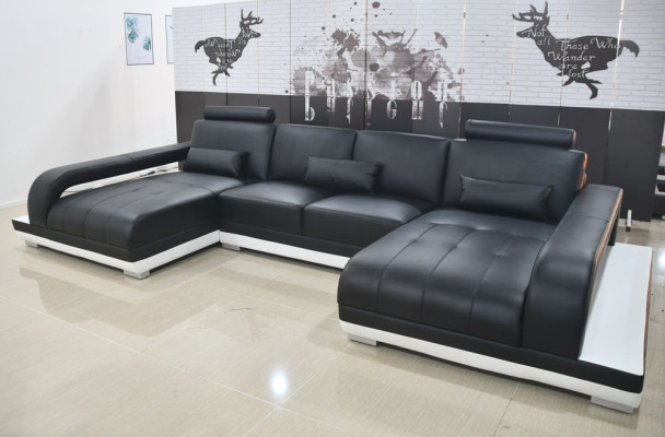 Sofá de cuero Sofá diseño moderno tapizado en cuero Sofá esquinero Sofá Tejido Salón