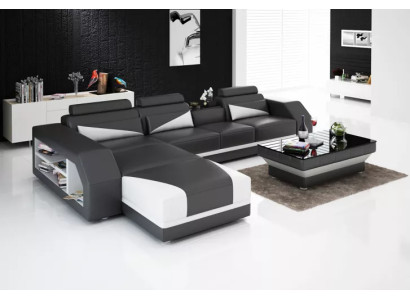 Sofá de esquina acolchado Sofá de diseñador Sofá moderno Sofá de cuero Sofá de esquina en forma de L