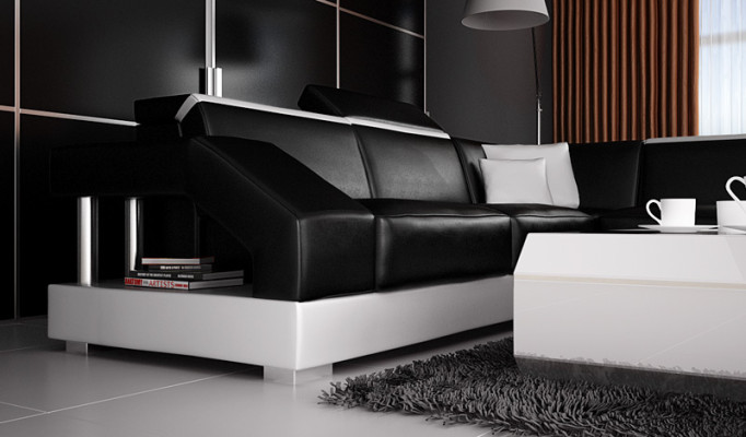 Sofá de cuero Sofá sofá Sofá de esquina Conjunto de sofás de diseño moderno K5011