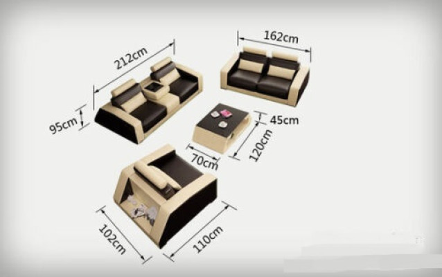 Moderno juego de sofás de 3+2+1 plazas, diseño de sofá tapizado.