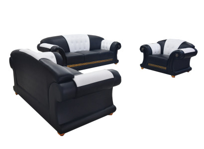 Clásico conjunto de sofás de cuero 321 grupo de tapicería de asientos tapizados USB