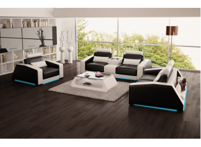 Sofá de cuero Conjunto de sofá Nuevo 3+2+1 Plazas Diseño de sofá moderno con USB