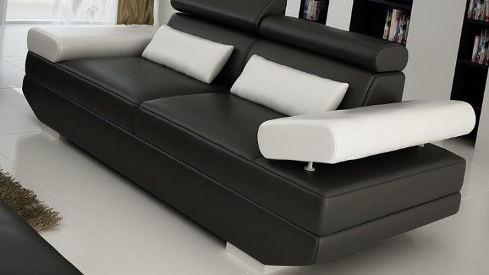 Sofá de cuero con USB sofá de esquina 2+2 conjunto de muebles de diseño sofá