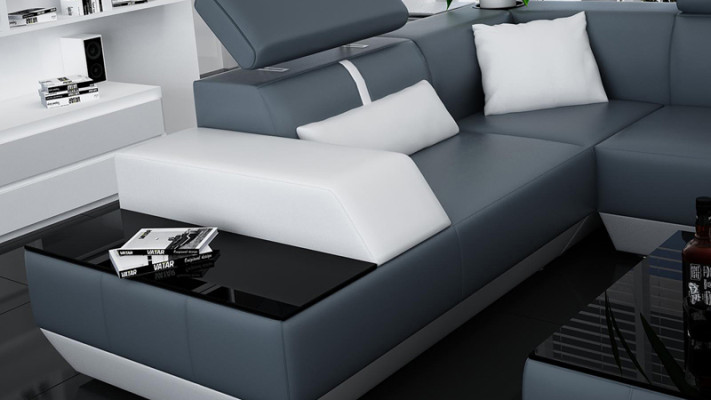 Sofá de cuero Sofá Sofá Sofá de esquina Conjunto de sofás de diseño moderno K5015.