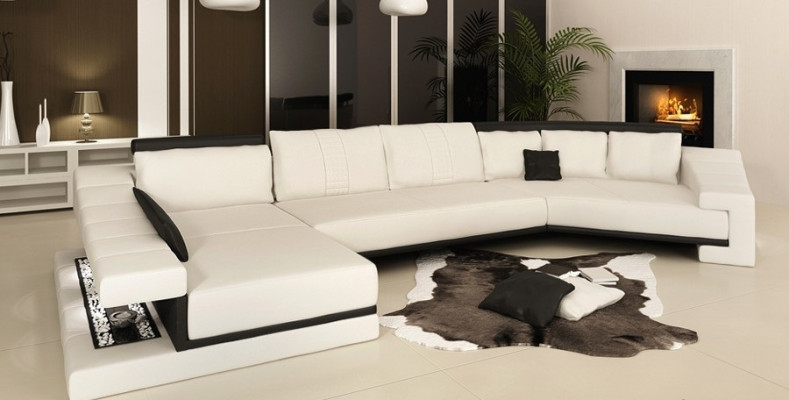 Sofá de esquina en forma de U exclusivo diseño moderno y materiales de alta calidad.