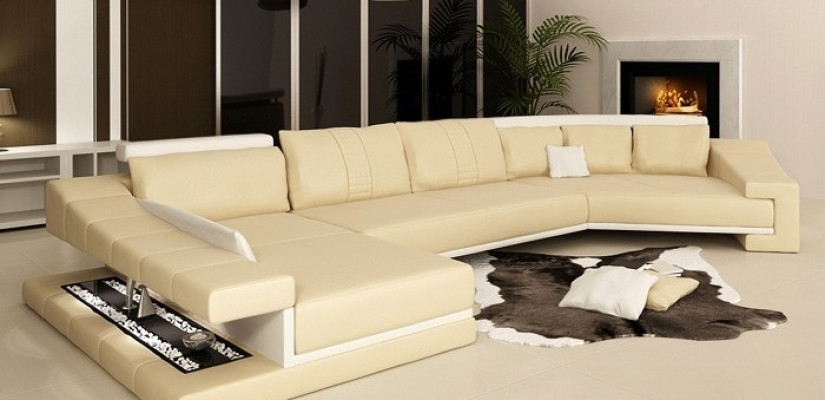 Sofá de esquina en forma de U exclusivo diseño moderno y materiales de alta calidad.