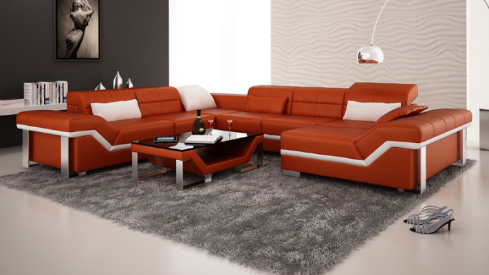 Sofá de cuero Sofá Sofá Sofá de esquina Conjunto de sofás Diseño Sofá moderno