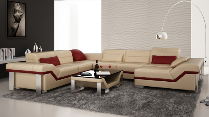 Sofá de cuero Sofá Sofá Sofá de esquina Conjunto de sofás Diseño Sofá moderno