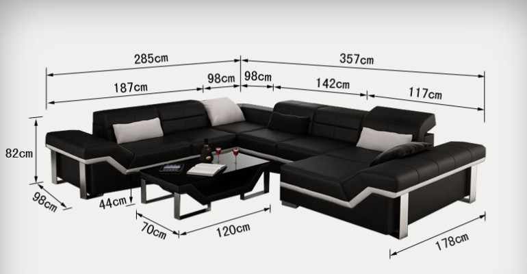 Sofá de cuero Sofá Sofá Sofá de esquina Conjunto de sofás Diseño Sofá moderno
