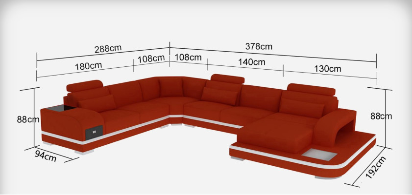 Sofá de cuero Sofá Disposición para vivienda Esquinero Sofá Modular Diseño Moderno