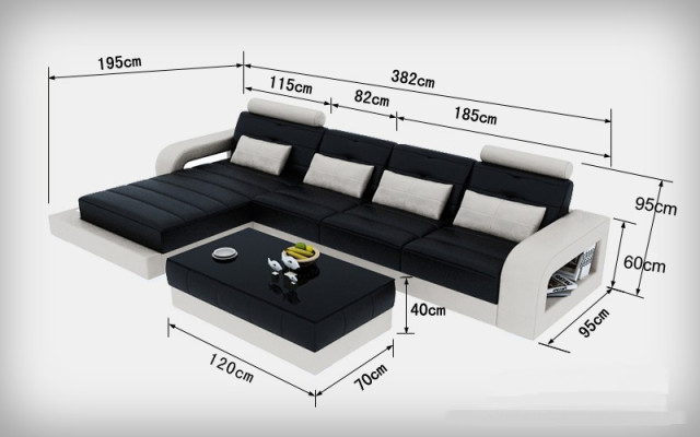 Sofá de cuero con USB, sofá de esquina, conjunto de esquina diseño de sofá moderno L6008C