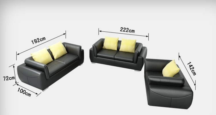 Sofá de cuero Sofá conjunto de estar 3+2+1 plazas Diseño moderno Sofá F_3014D