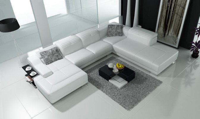 Sofá de cuero Sofá Sillón Conjunto de salón Esquina Sofá Modular Sofá Esquinero Diseño