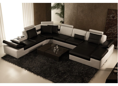 Sofá de cuero Sofá Sofá Sofá de esquina Conjunto de sofás de diseño moderno K5014