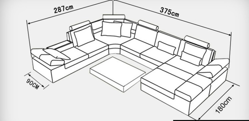 Sofá de cuero Sofá Sofá Sofá de esquina Conjunto de sofás de diseño moderno K5014